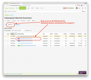 Related tab showing Financials marker