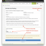 Activate job posting screen