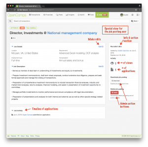 Job posting Admin view